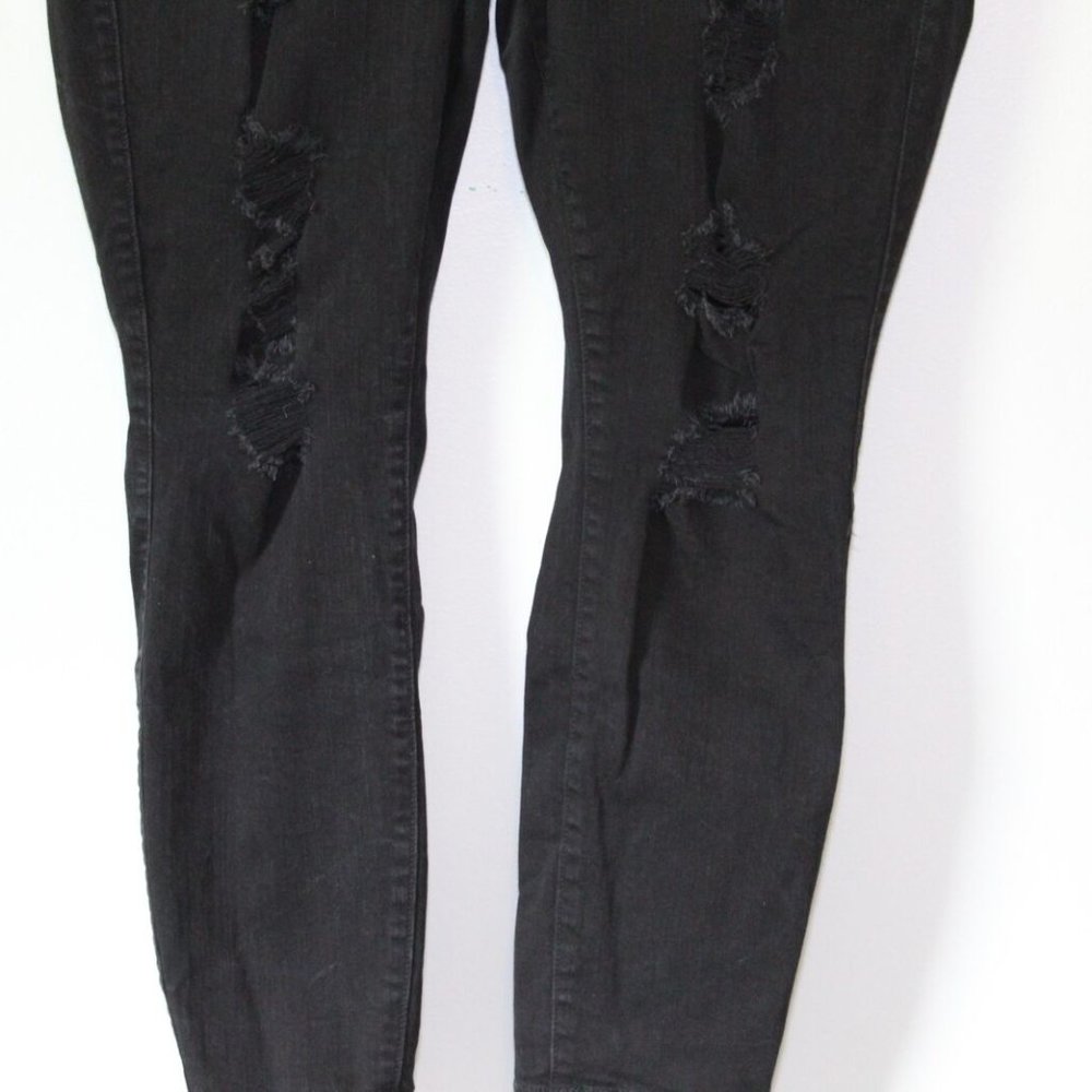 Torrid Bombshell Stretch Skinny Jeans Black Distressed Plus Size 20 Short H13228 - Picture 4 of 12